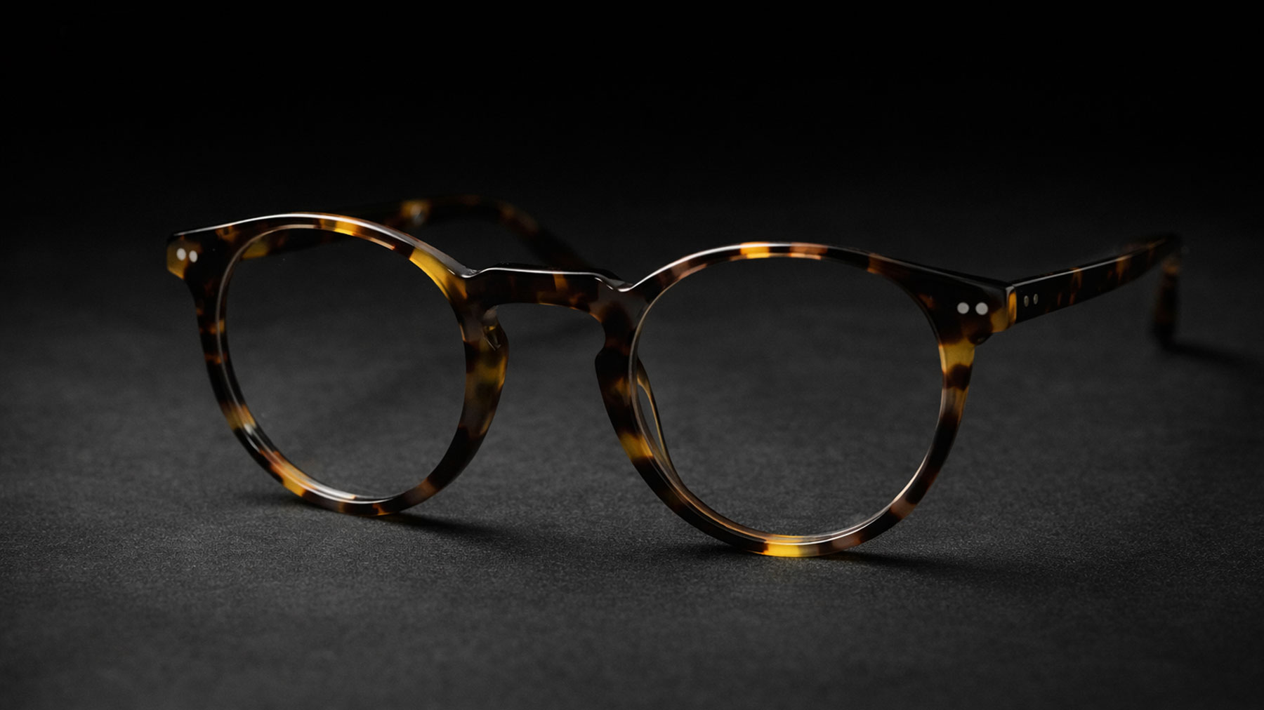 Luxury YBE Black acetate eyeglass frame in rich Havana finish