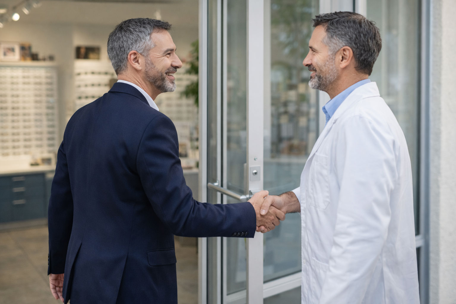 Optical rep leaving practice after successful meeting