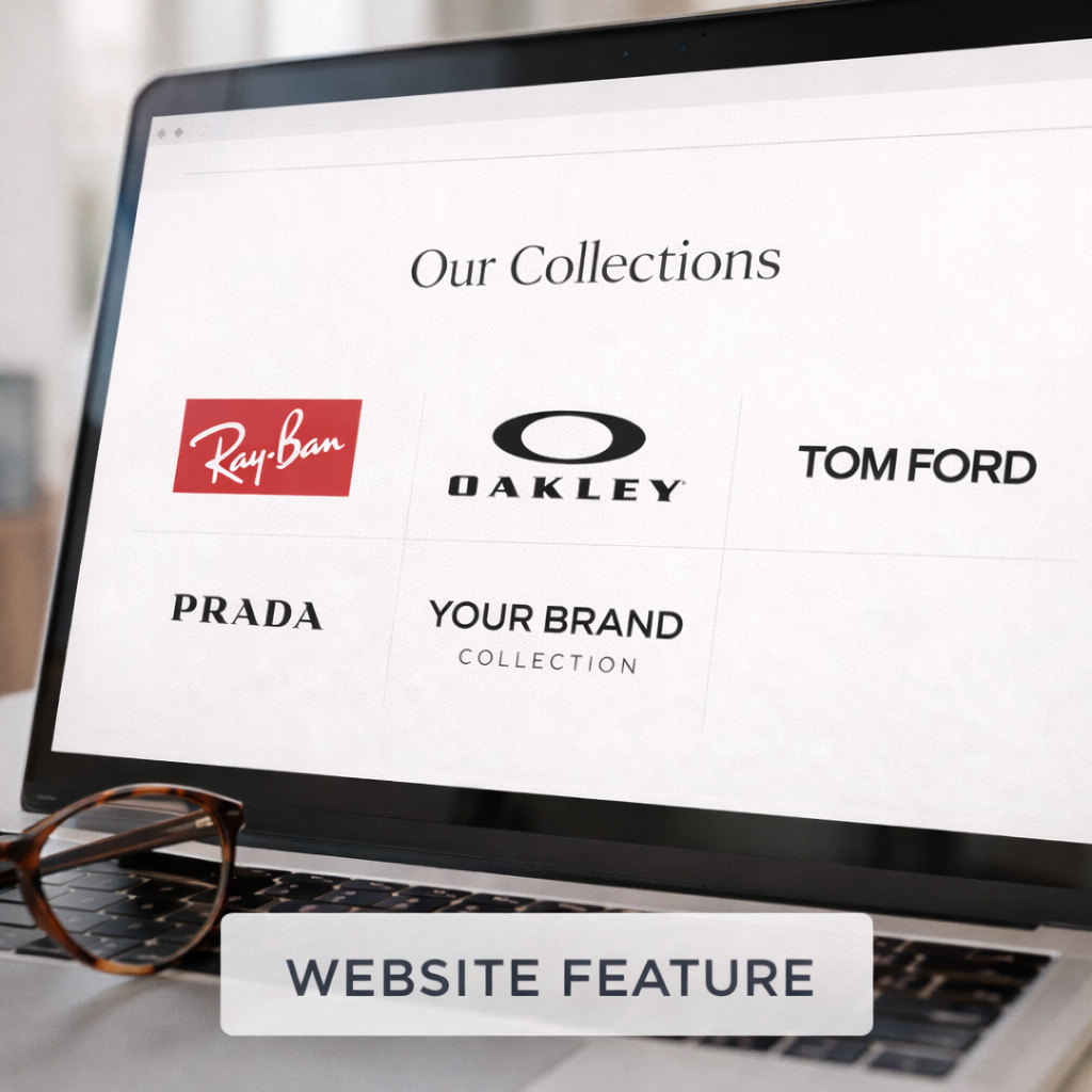 Website page featuring private label alongside designer brands