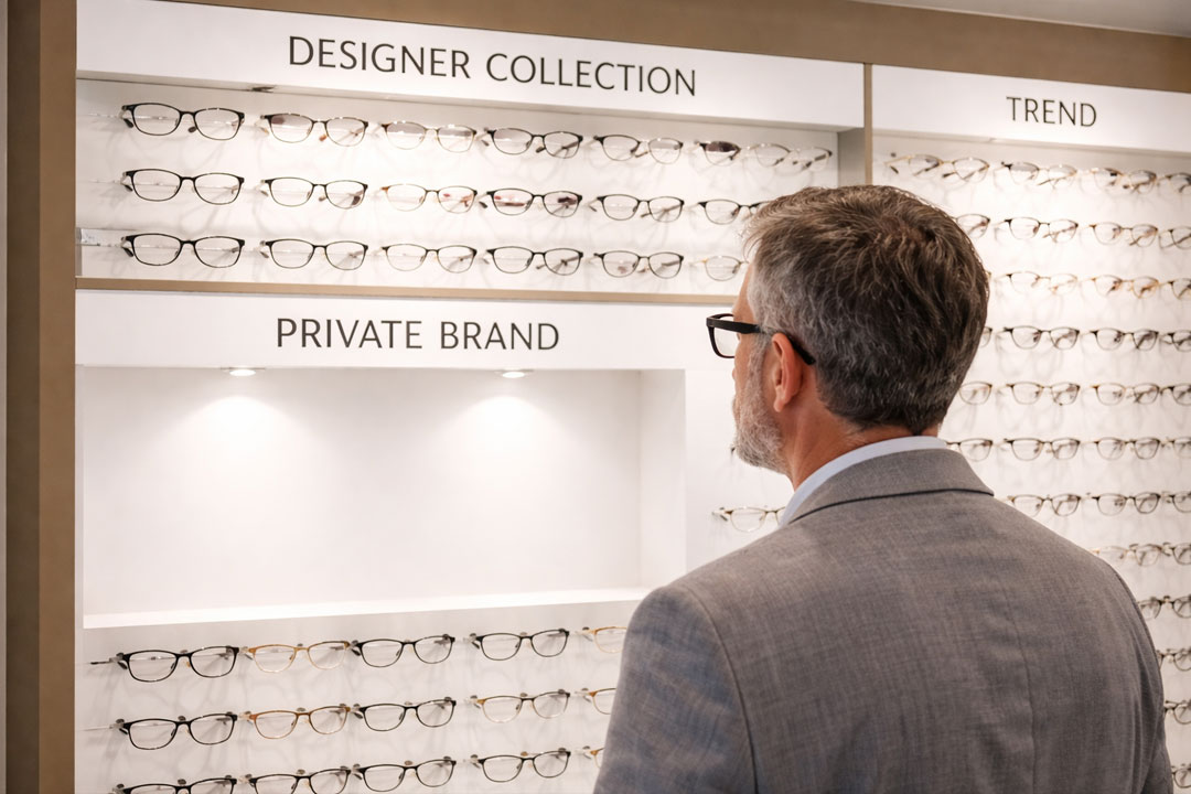 Empty private brand section in optical display