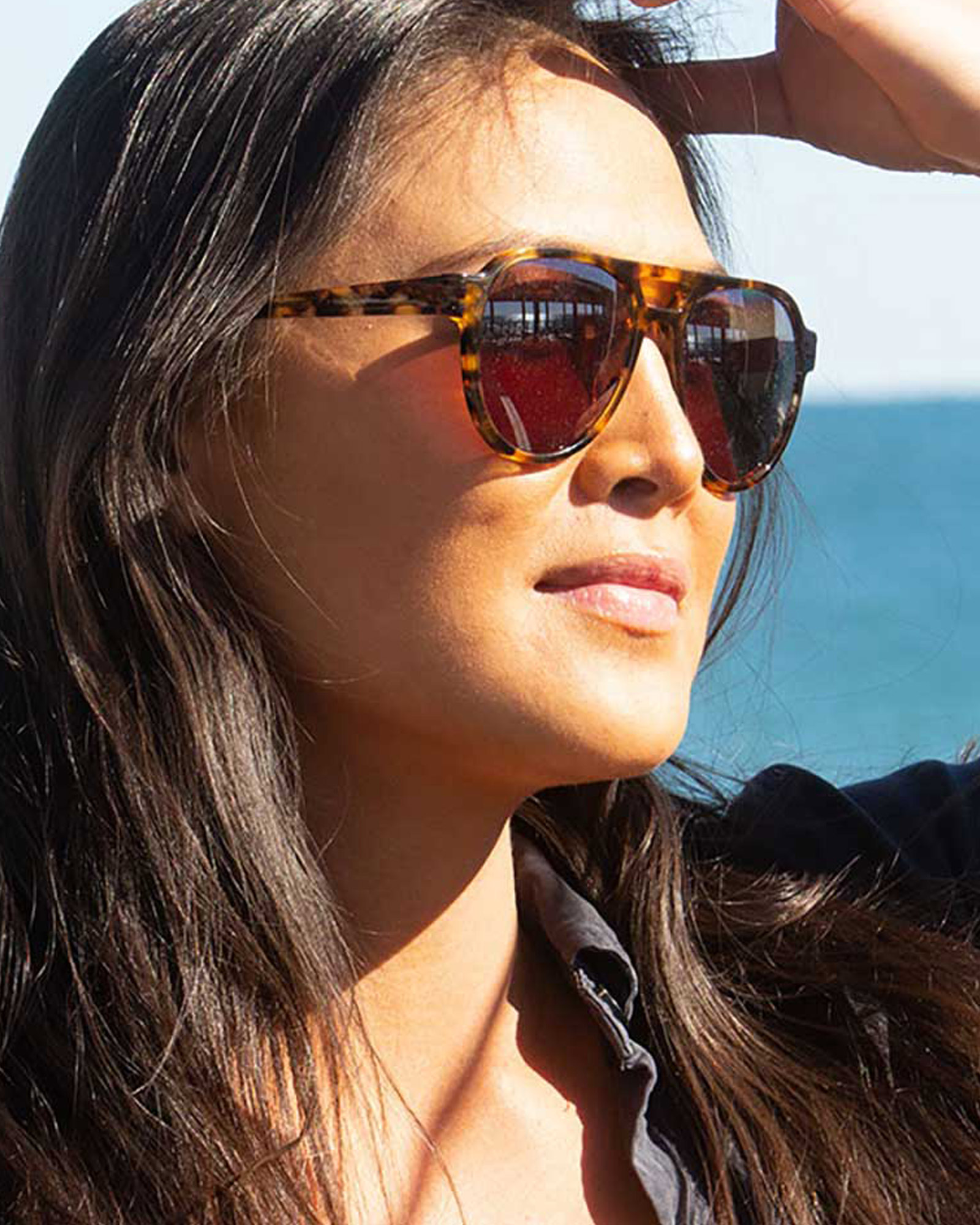 Male model wearing sunglasses