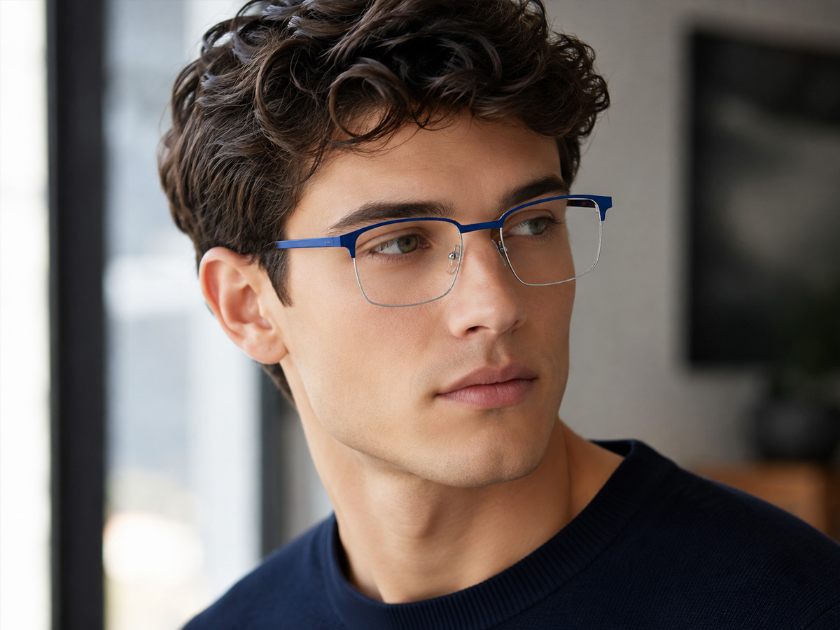 male model wearing Your Brand Eyewear Style 299