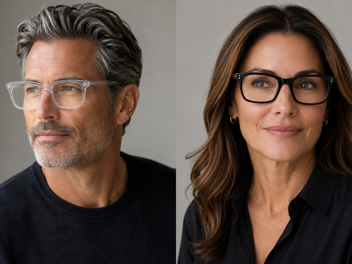 male and female models wearing Your Brand Eyewear Style 364