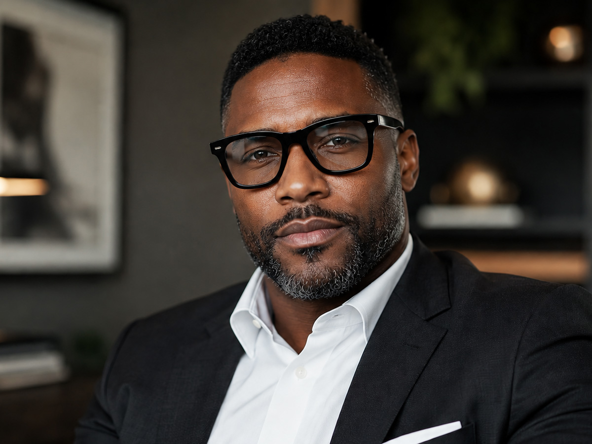 male model wearing Your Brand Eyewear Style 376