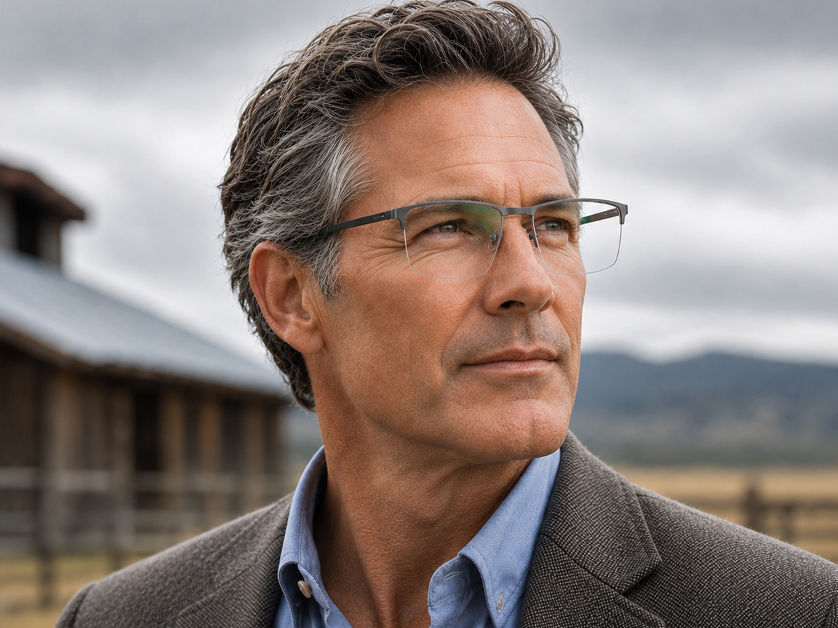 male model wearing Your Brand Eyewear Style 408