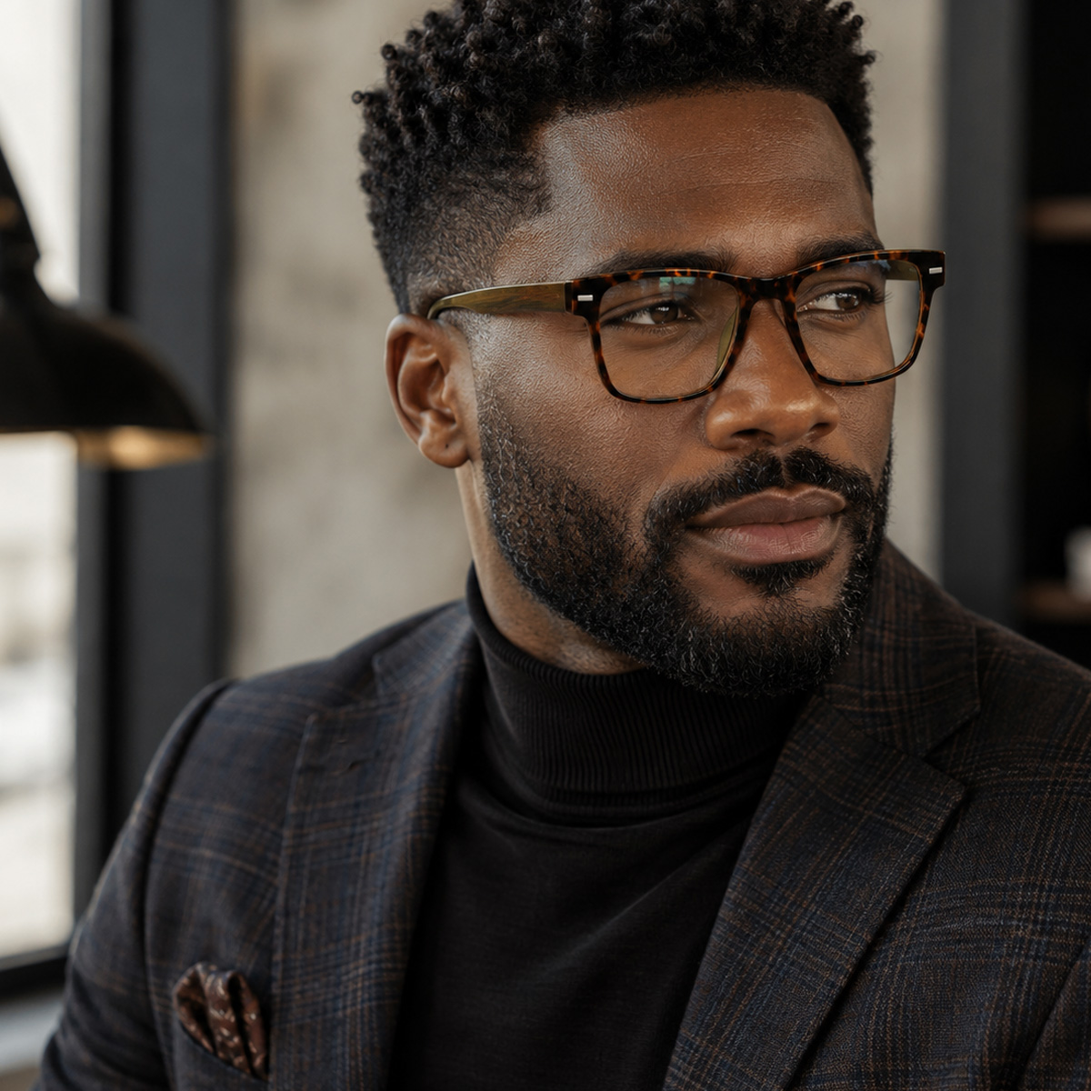 male model wearing Your Brand Eyewear Style 420