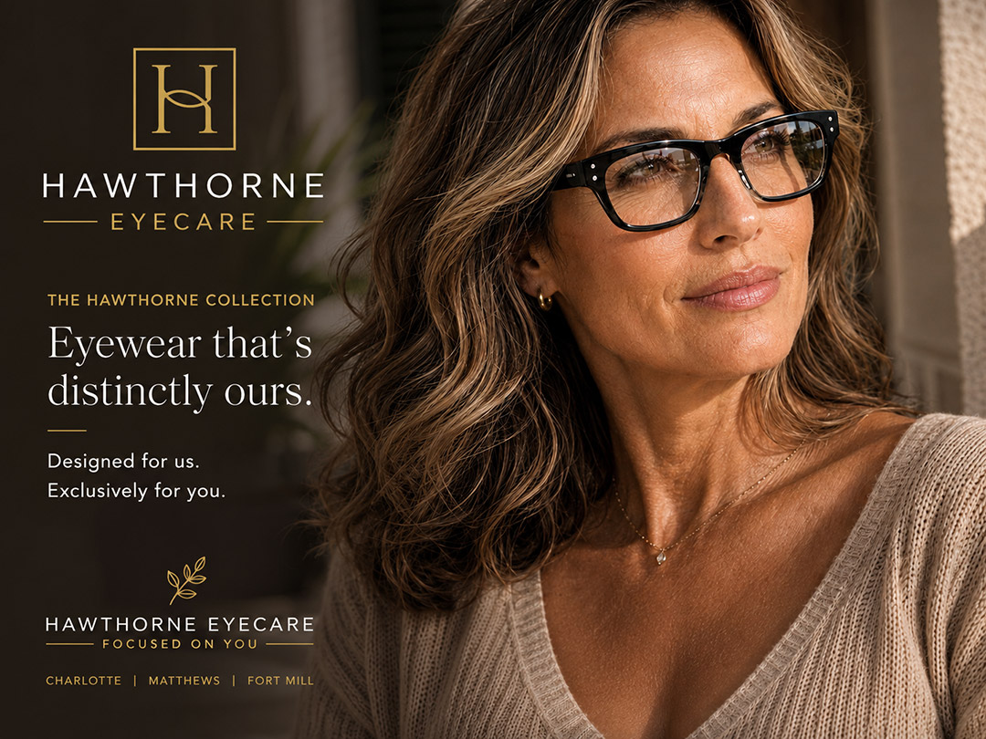 Example of a Your Brand Eyewear lifestyle image customized for a fictional eyecare practice