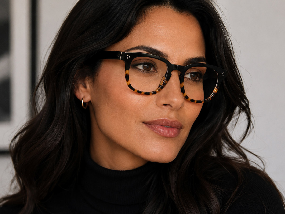 Female model wearing Your Brand Eyewear Style 528