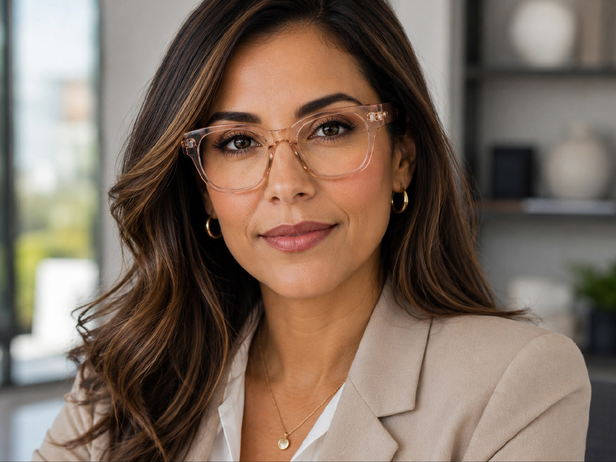 Female model wearing Your Brand Eyewear Style 529