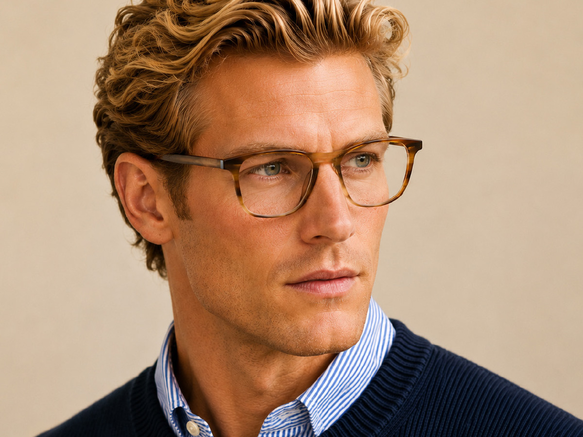 Male model wearing Your Brand Eyewear Style 534
