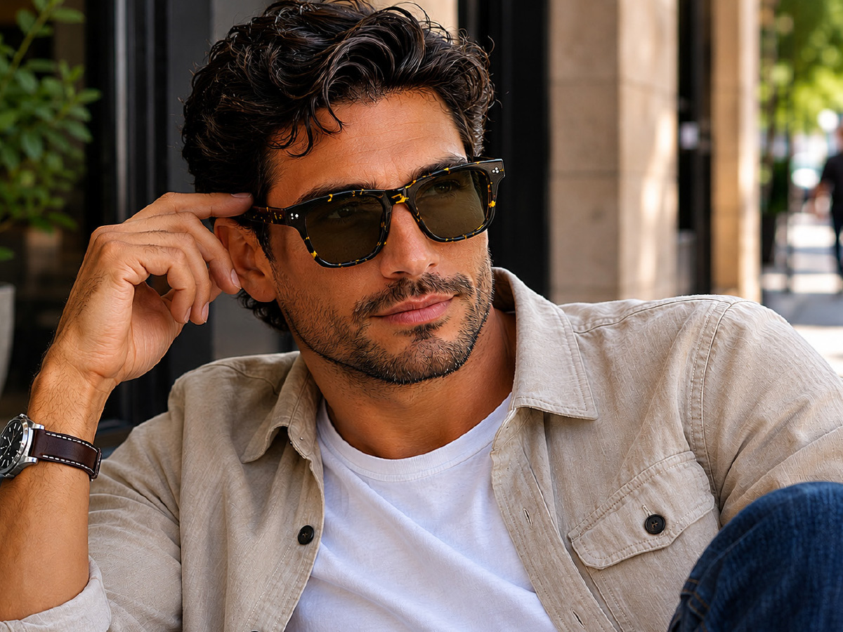 Male model wearing Your Brand Eyewear Style 536