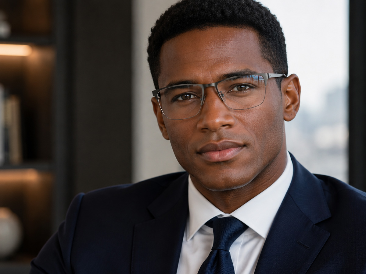 male model wearing Your Brand Eyewear Style 8025